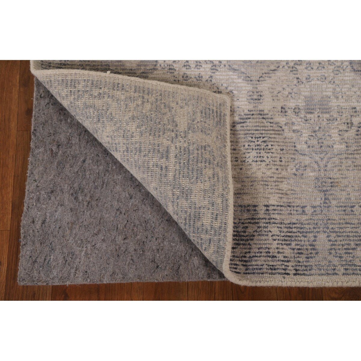 Beige/ Blue Oushak Oriental Area Rug Hand-knotted Wool Carpet - 3'0" x 4'10"