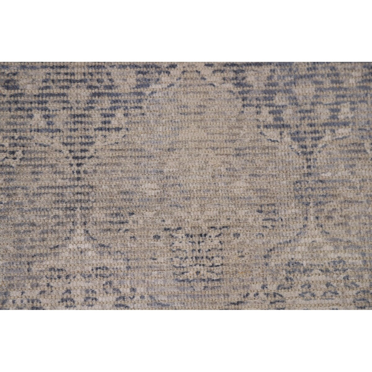 Beige/ Blue Oushak Oriental Area Rug Hand-knotted Wool Carpet - 3'0" x 4'10"