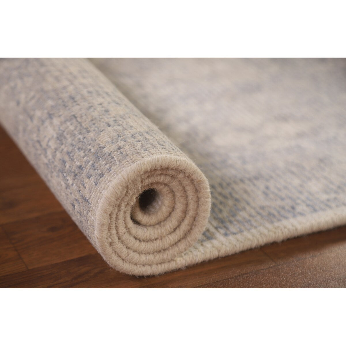 Beige/ Blue Oushak Oriental Area Rug Hand-knotted Wool Carpet - 3'0" x 4'10"