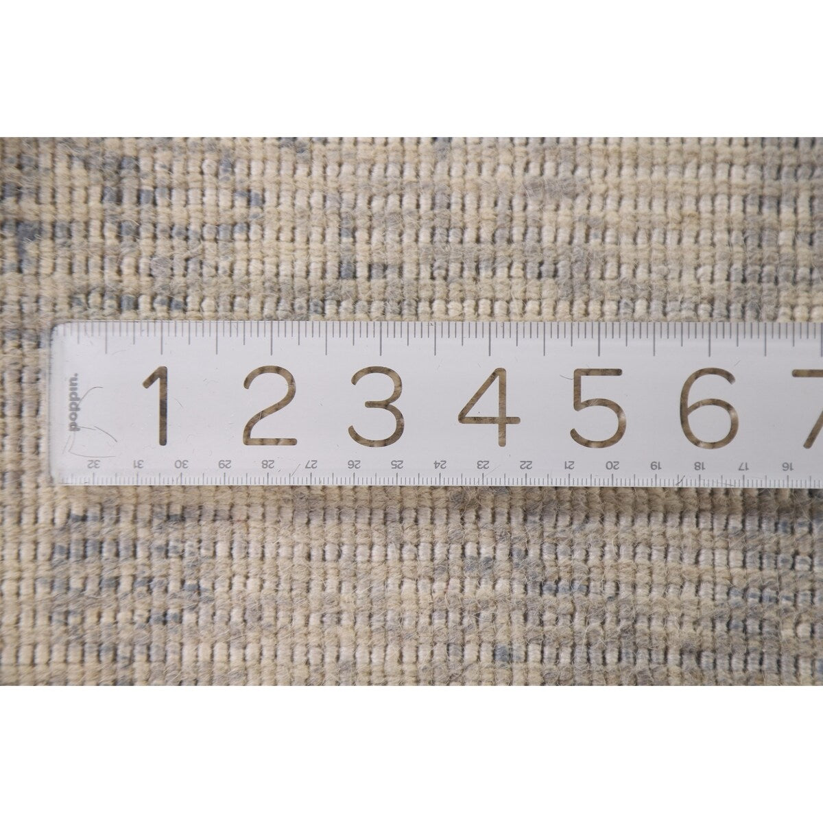 Beige/ Blue Oushak Oriental Area Rug Hand-knotted Wool Carpet - 3'0" x 4'10"