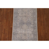 Beige/ Blue Oushak Oriental Area Rug Hand-knotted Wool Carpet - 3'0" x 4'10"