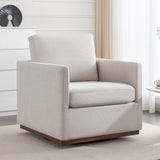 Beige 360° Swivel Single Sofa Armchair Accent Chair,Soft Upholstered