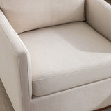 Beige 360° Swivel Single Sofa Armchair Accent Chair,Soft Upholstered