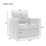 Beige 360° Swivel Single Sofa Armchair Accent Chair,Soft Upholstered