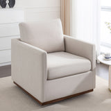 Beige 360° Swivel Single Sofa Armchair Accent Chair,Soft Upholstered
