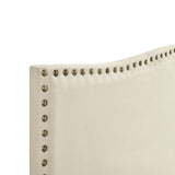 Beige Arched Nail Trim Queen Platform Bed