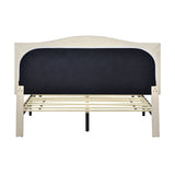 Beige Arched Nail Trim Queen Platform Bed