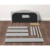 Beige Arched Nail Trim Queen Platform Bed
