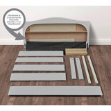 Beige Arched Nail Trim Queen Platform Bed