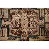Beige Ardebil Vintage Persian Runner Rug Handmade Tribal Wool Carpet - 2'10" x 9'5"