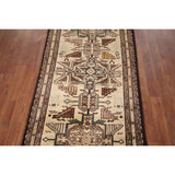 Beige Ardebil Vintage Persian Runner Rug Handmade Tribal Wool Carpet - 2'10" x 9'5"