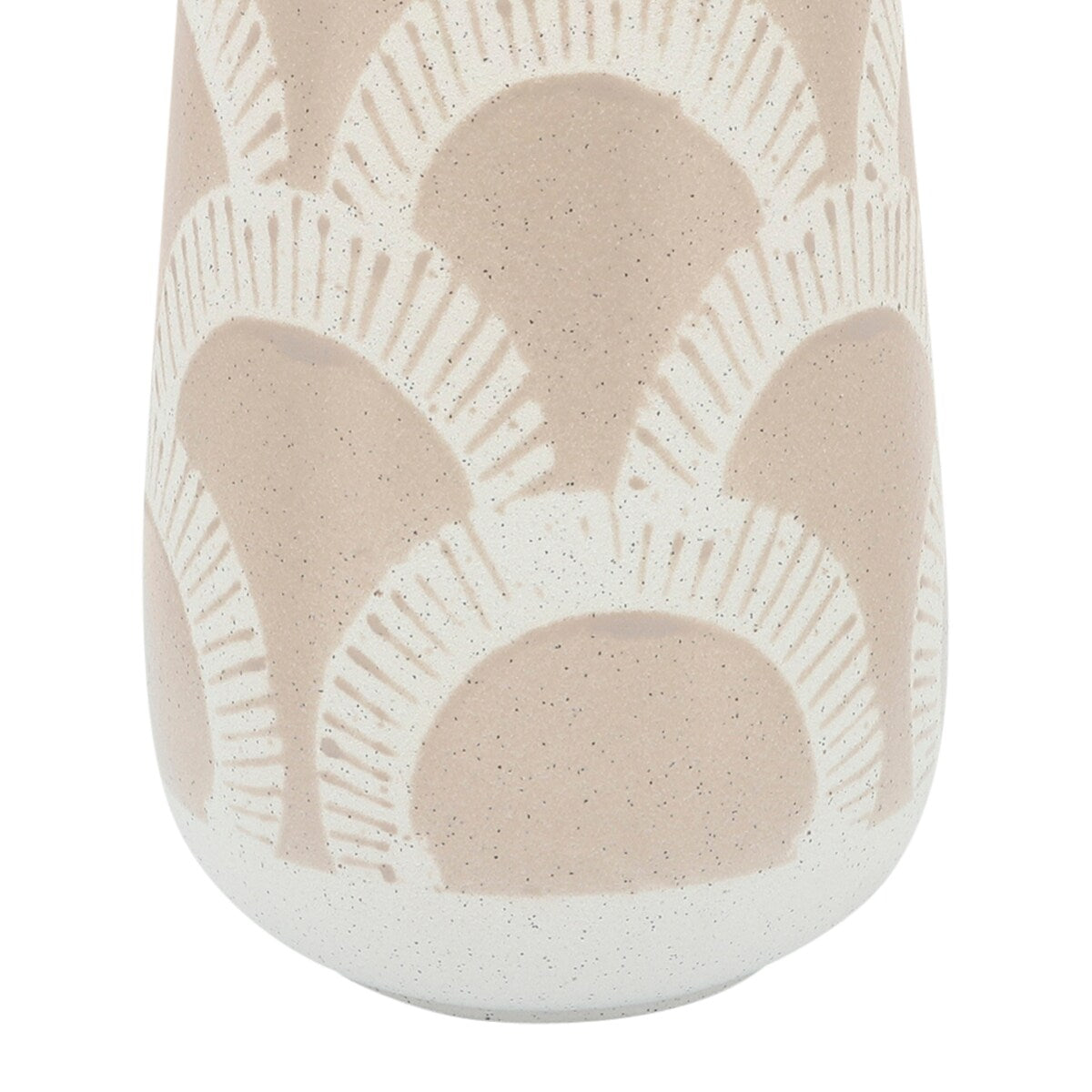 Beige Aztec Style Ceramic Vase Contemporary 15" Decorative Vase for Flowers Stylish Table Centerpiece Home or