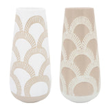 Beige Aztec Style Ceramic Vase Contemporary 15" Decorative Vase for Flowers Stylish Table Centerpiece Home or
