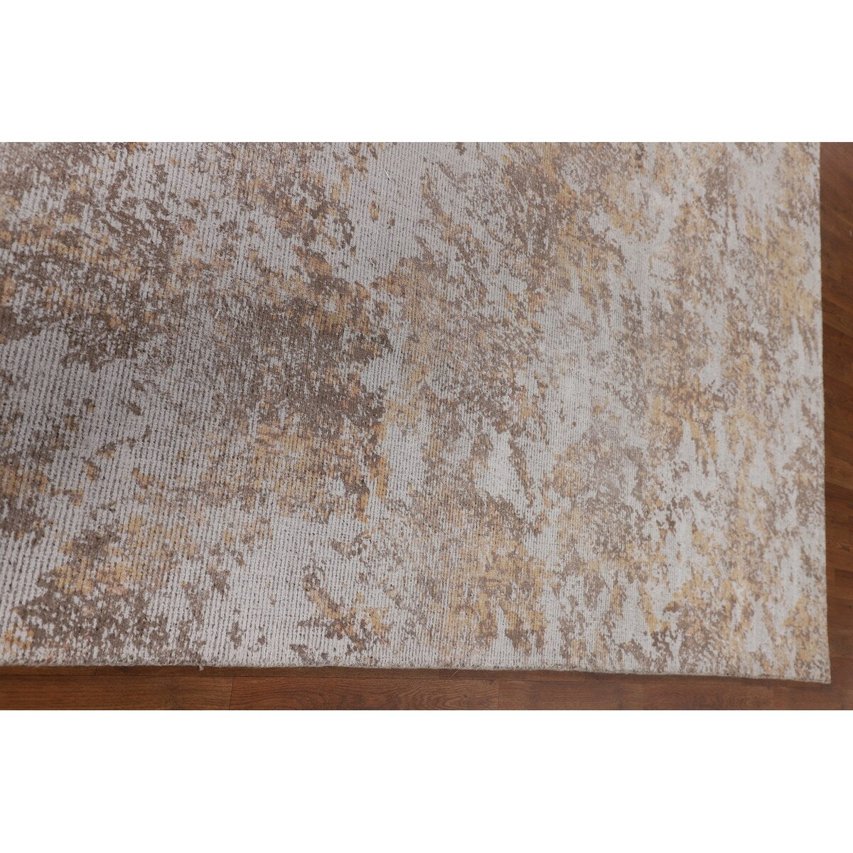 Beige Modern Area Rug Handmade Abstract Wool Carpet - 8'0"x 11'5"