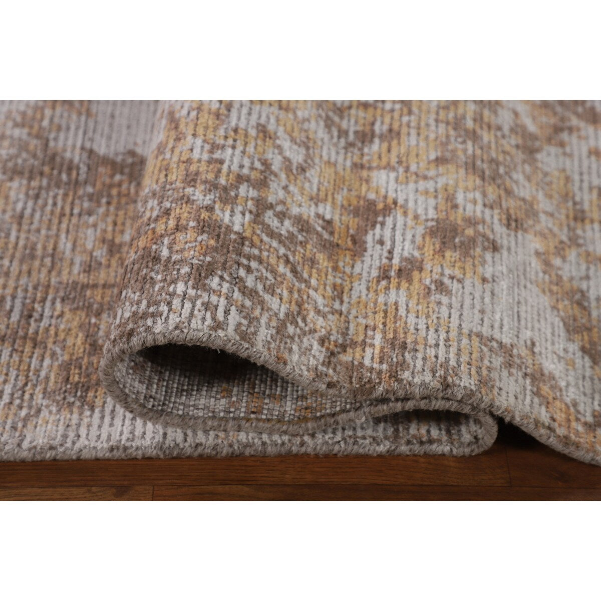 Beige Modern Area Rug Handmade Abstract Wool Carpet - 8'0"x 11'5"