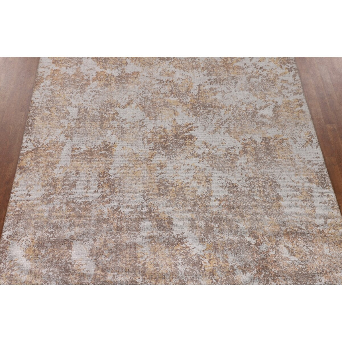 Beige Modern Area Rug Handmade Abstract Wool Carpet - 8'0"x 11'5"