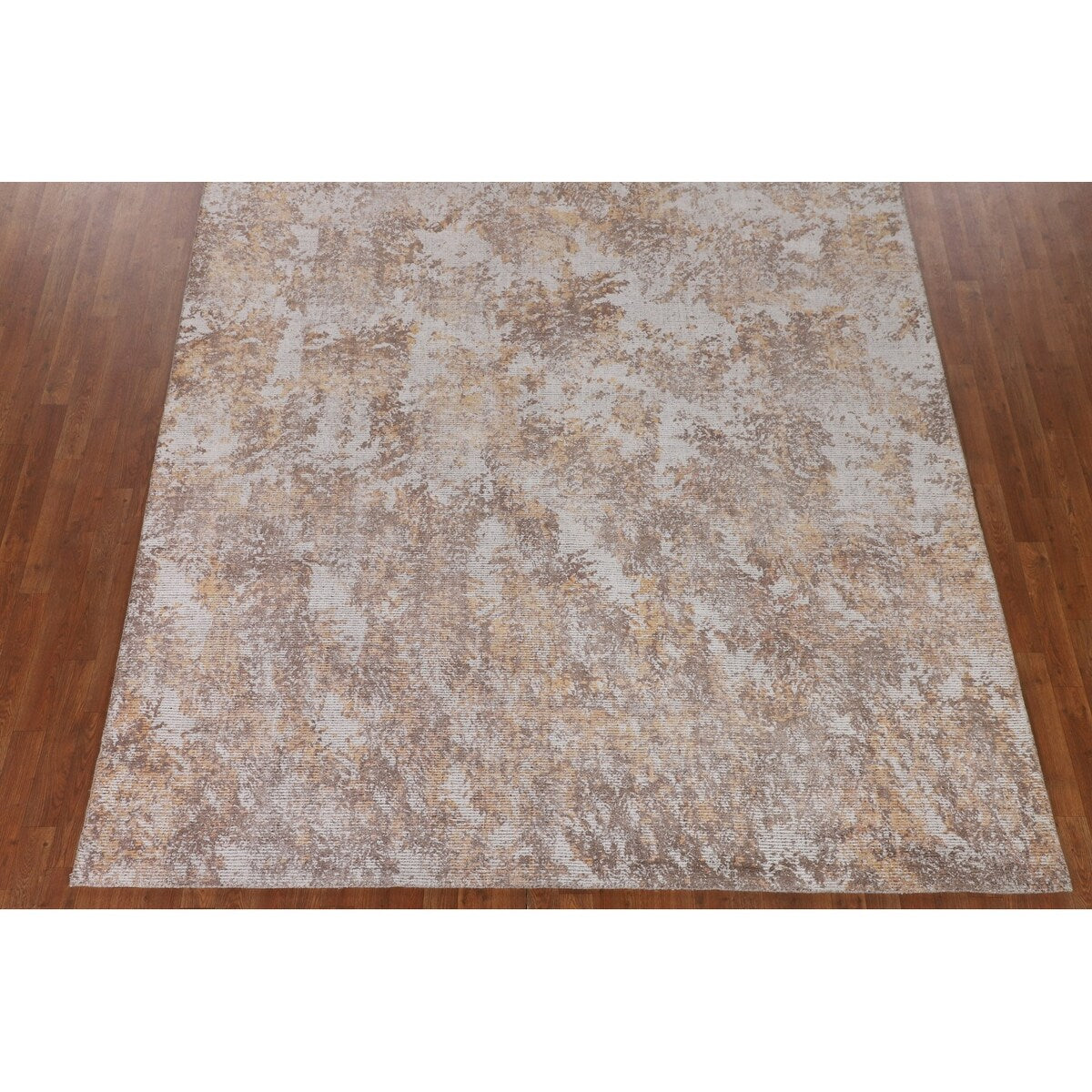 Beige Modern Area Rug Handmade Abstract Wool Carpet - 8'0"x 11'5"