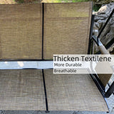 Beige Outdoor Porch Swing Chair With Side Bags and Adjustable Canopy