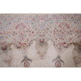 Beige Qum Turkish Rug Machine Made Silk & Polyester Carpet - 5'1" x 7'6"