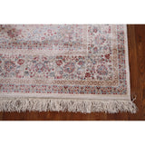 Beige Qum Turkish Rug Machine Made Silk & Polyester Carpet - 5'1" x 7'6"