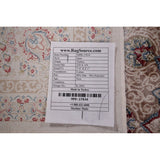 Beige Qum Turkish Rug Machine Made Silk & Polyester Carpet - 5'1" x 7'6"