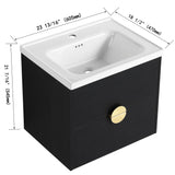 Beingnext 24"/28"/30" Bathroom Vanity with Sink, Floating Bathroom Vanity with Soft Close Drawer