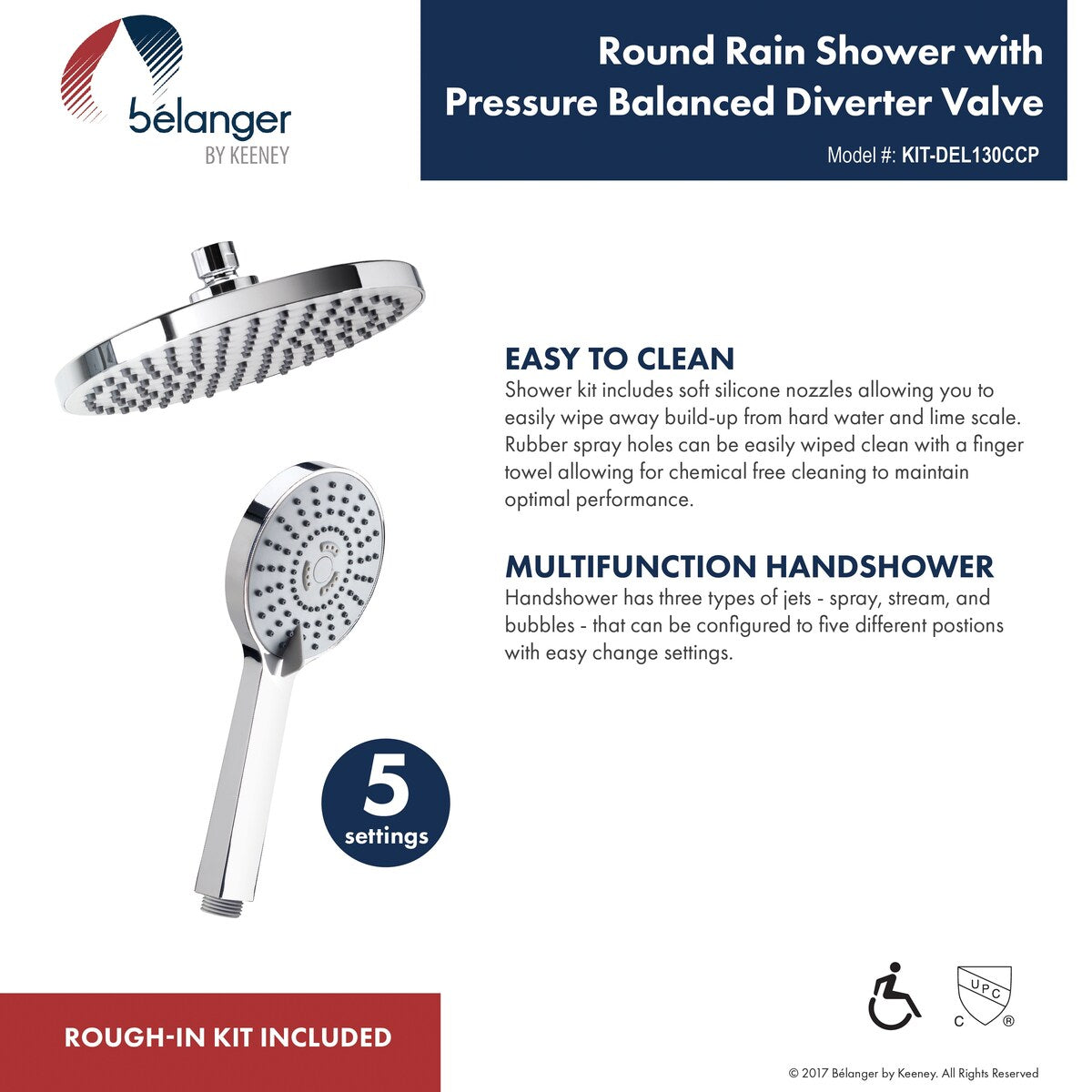 Belanger Delphi Pressure Balanced Shower System from Ceiling