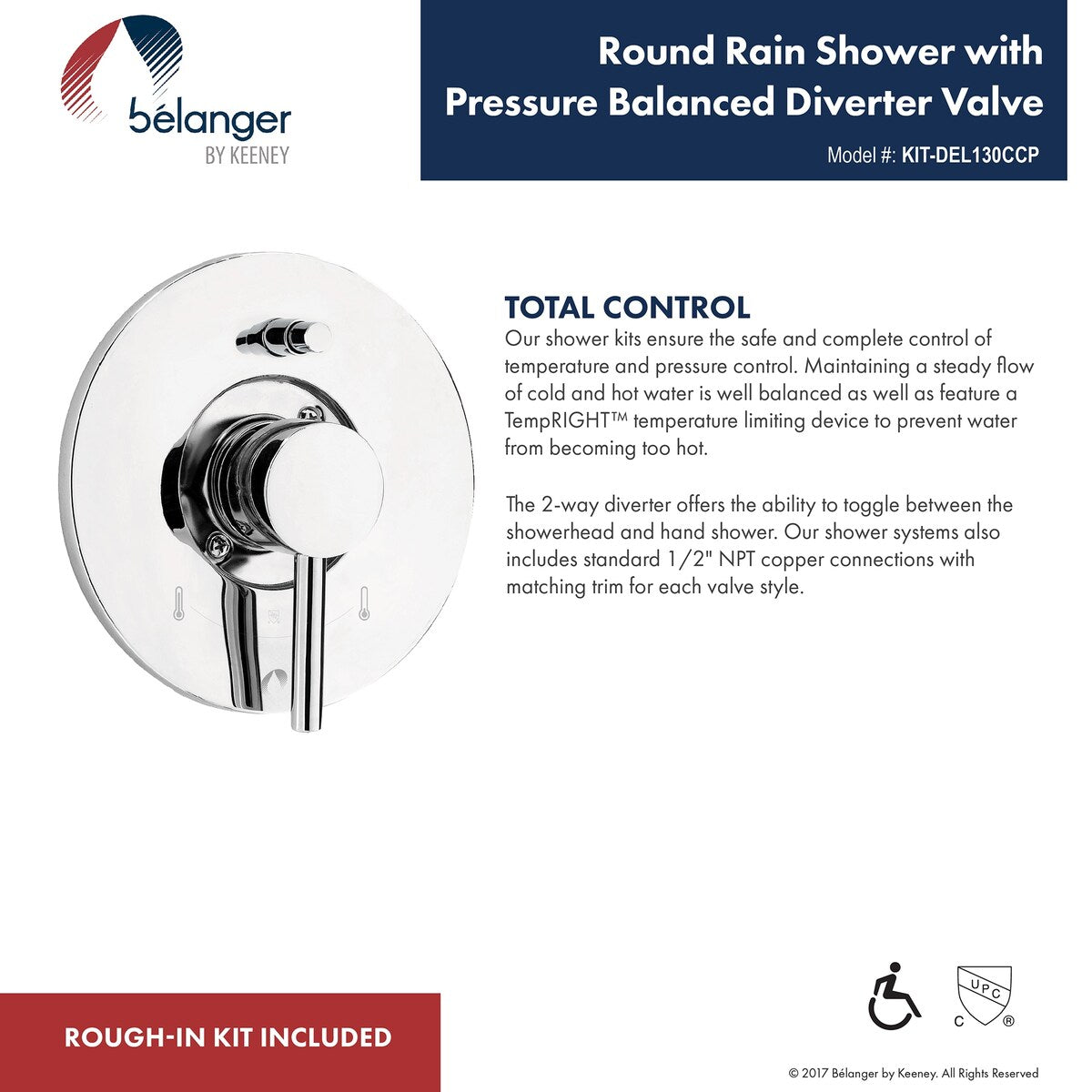 Belanger Delphi Pressure Balanced Shower System from Ceiling