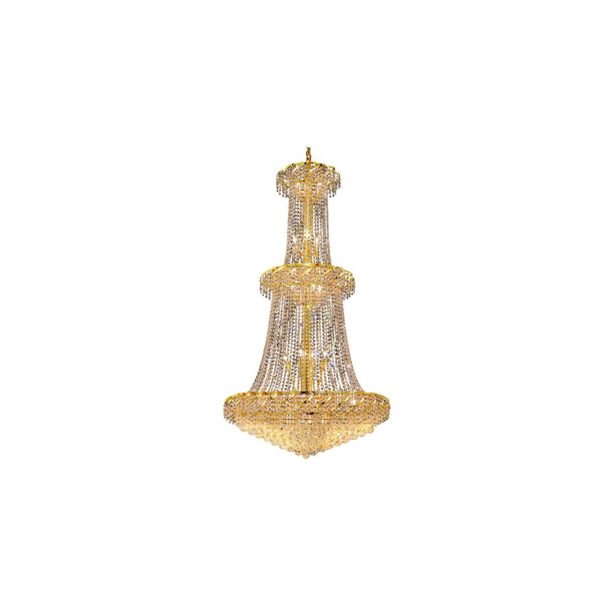 Belenus 32 light Gold Chandelier Clear Elegant Cut Crystal - One Size