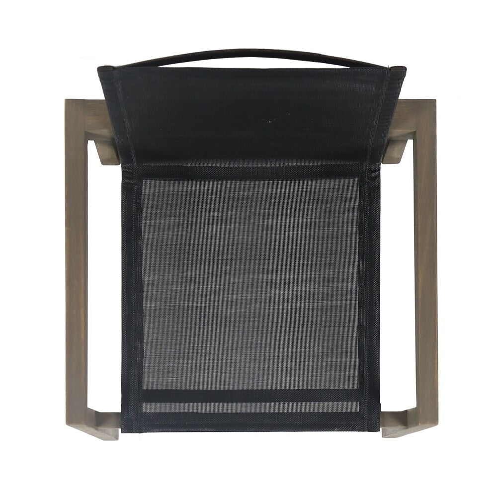 Belfast Outdoor Acacia and Mesh Dining Chairs (Set of 2) by Christopher Knight Home