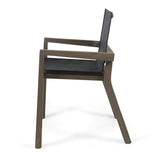 Belfast Outdoor Acacia and Mesh Dining Chairs (Set of 2) by Christopher Knight Home