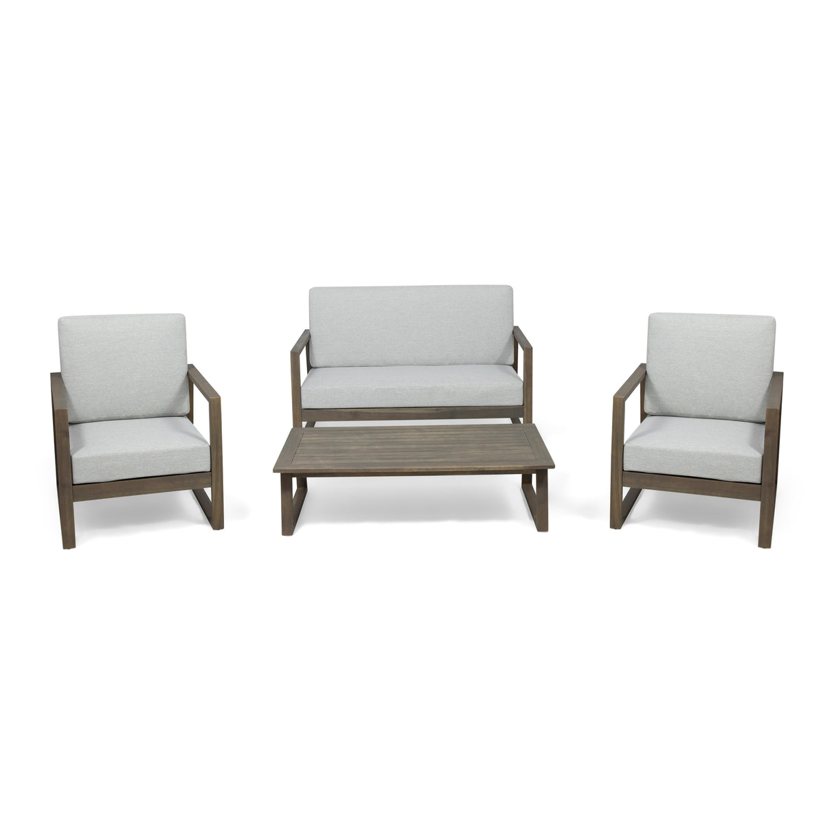 Belgian Outdoor 4-seater Acacia Wood Chat Set by Christopher Knight Home