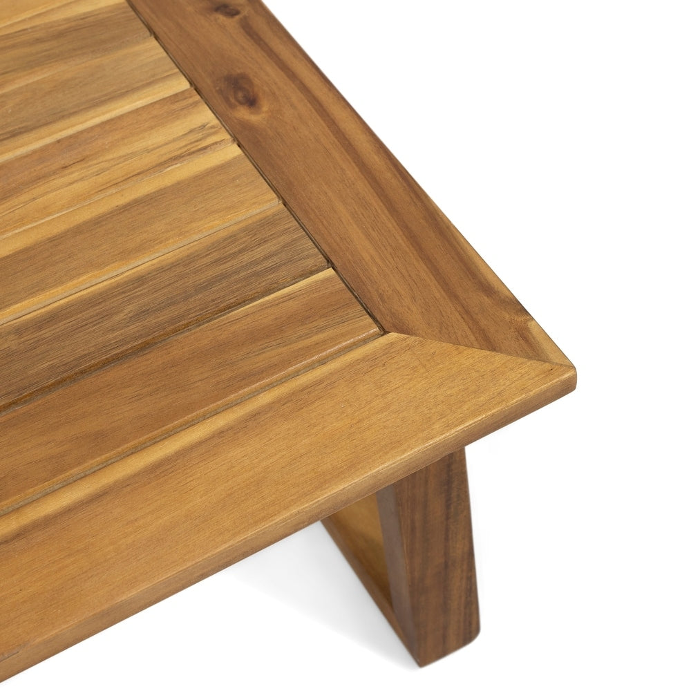 Belgian Outdoor Acacia Wood Chat Set by Christopher Knight Home