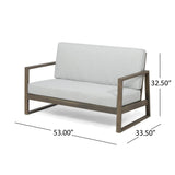 Belgian Outdoor Acacia Wood Chat Set by Christopher Knight Home