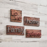 Believe With Red Letters And Brown Background Wall Decor - 2 x 10 x 5