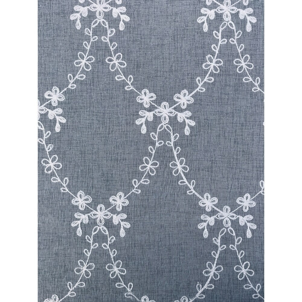 Manor Luxe Belinda Embroidered Sheer Rod Pocket Single Curtain Panel