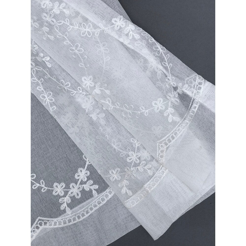 Manor Luxe Belinda Embroidered Sheer Rod Pocket Single Curtain Panel