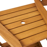 Belize Outdoor Adjoining Wood Chairs with Cushions by Christopher Knight Home