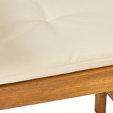 Belize Outdoor Adjoining Wood Chairs with Cushions by Christopher Knight Home