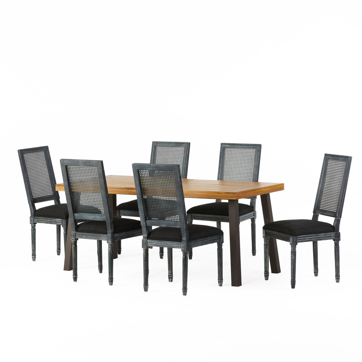 Belknap Fabric and Wood 7 Piece Dining Set by Christopher Knight Home