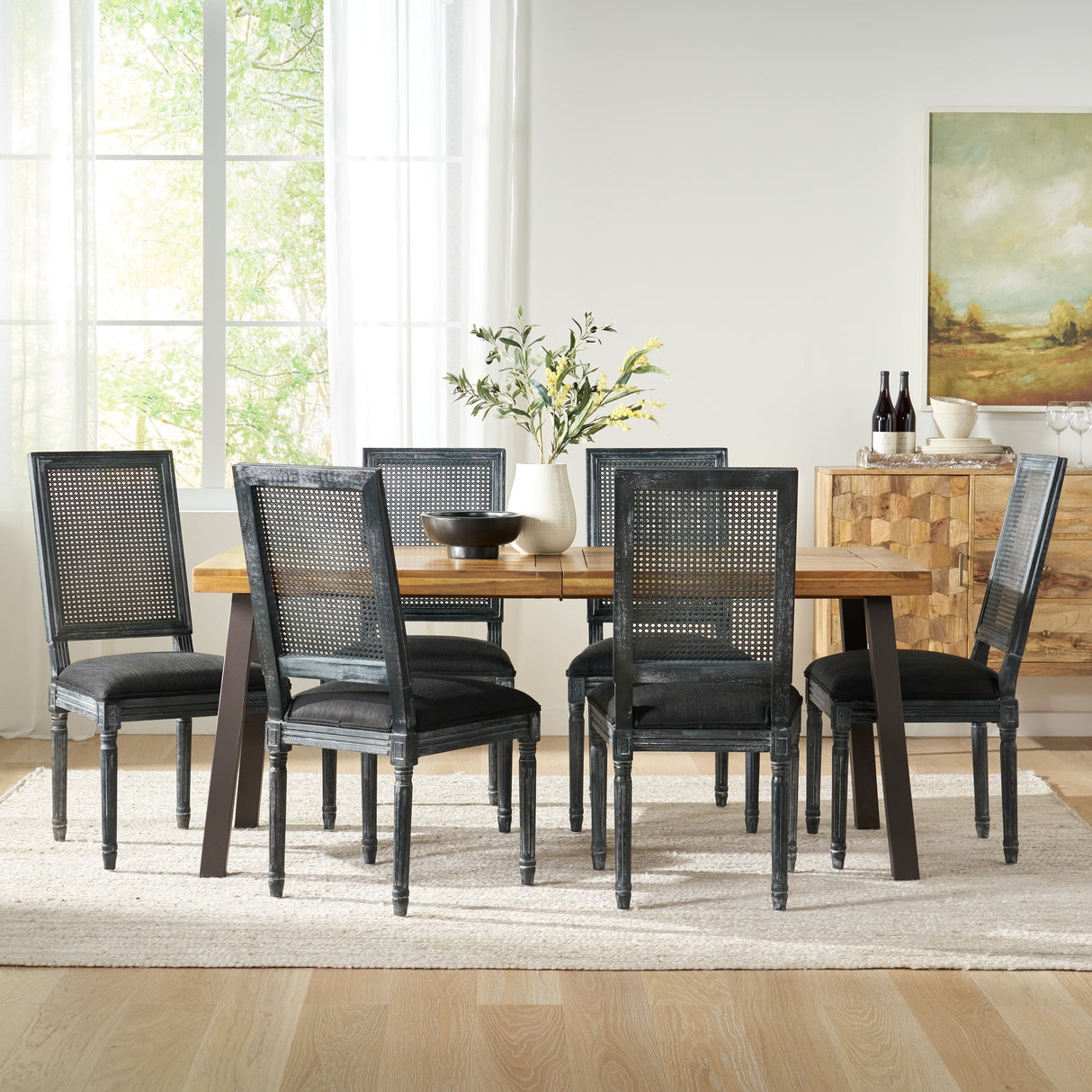 Belknap Fabric and Wood 7 Piece Dining Set by Christopher Knight Home