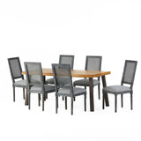 Belknap Fabric and Wood 7 Piece Dining Set by Christopher Knight Home