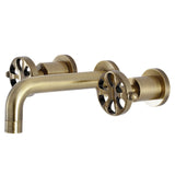 Kingston Brass Belknap Two-Handle 3-Hole Wall Mount Bathroom Faucet