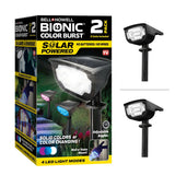 Bell + Howell Bionic Color Burst Solar Powered Waterproof Pathway Lights- 2 Pack - Black