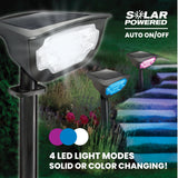 Bell + Howell Bionic Color Burst Solar Powered Waterproof Pathway Lights- 2 Pack - Black