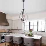 4-Light Rustic Distressed Wood Chandelier Dimmable Pendant Lighting - N/A