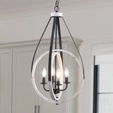 4-Light Rustic Distressed Wood Chandelier Dimmable Pendant Lighting - N/A