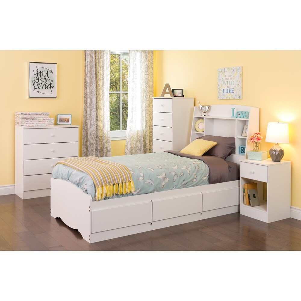 Bella Tall 1-Drawer Night Stand, White