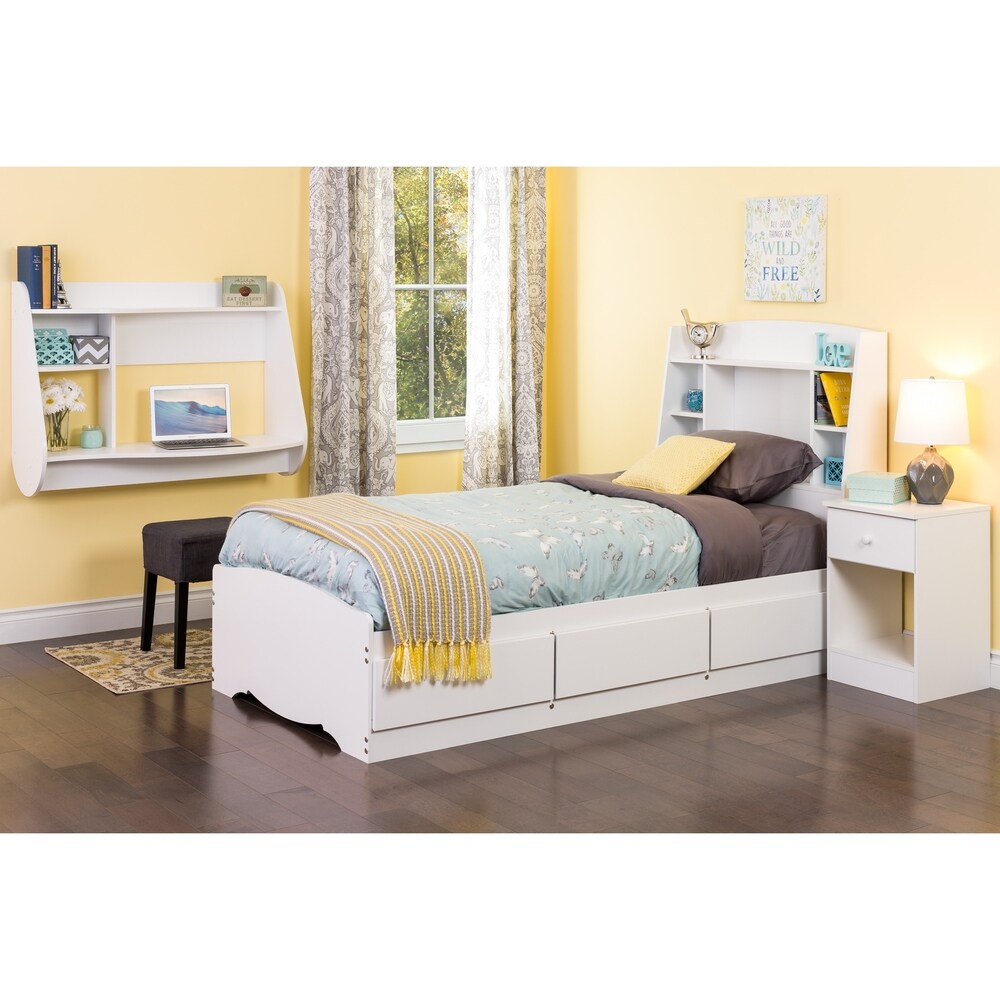 Bella Tall 1-Drawer Night Stand, White