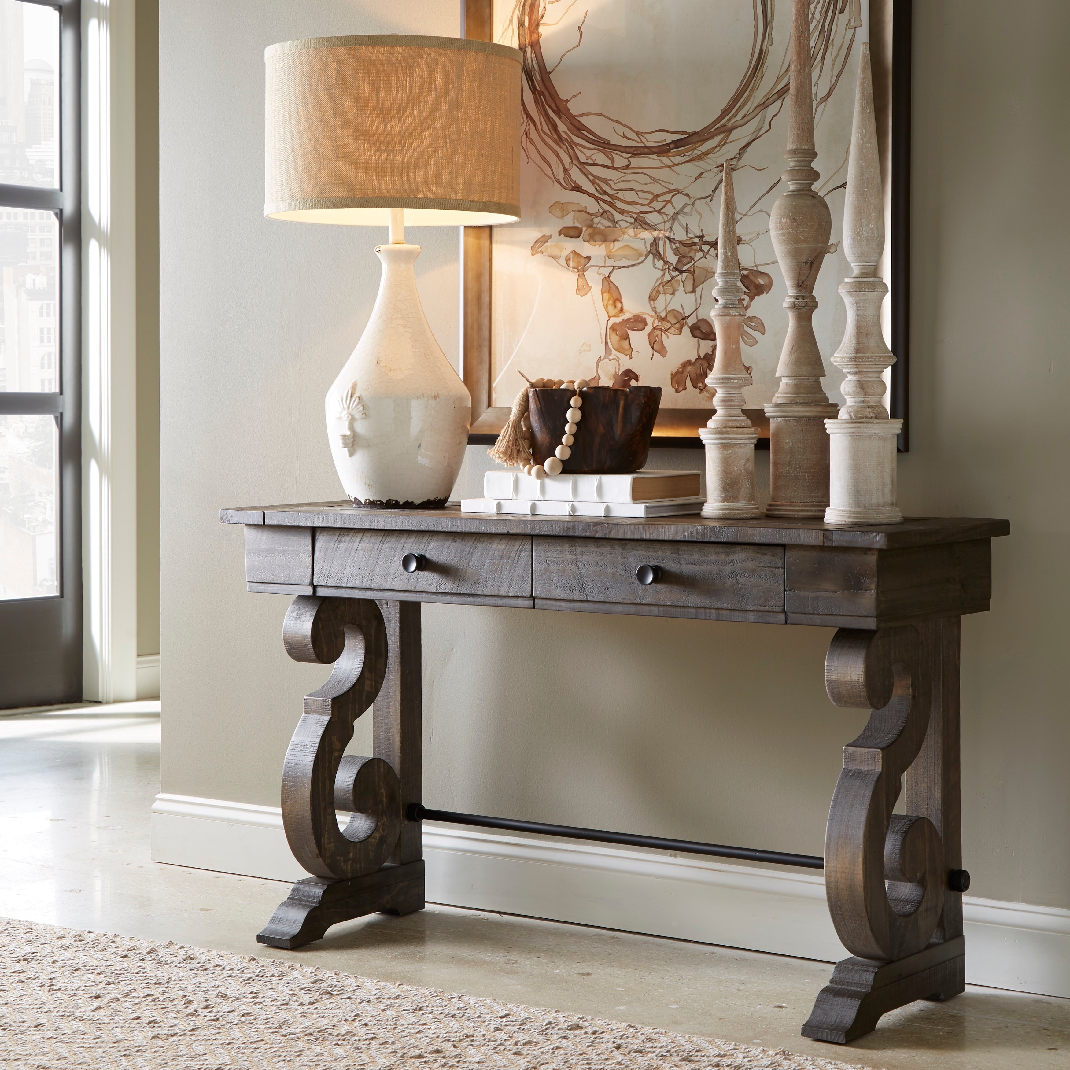 Traditional console table with storage discount